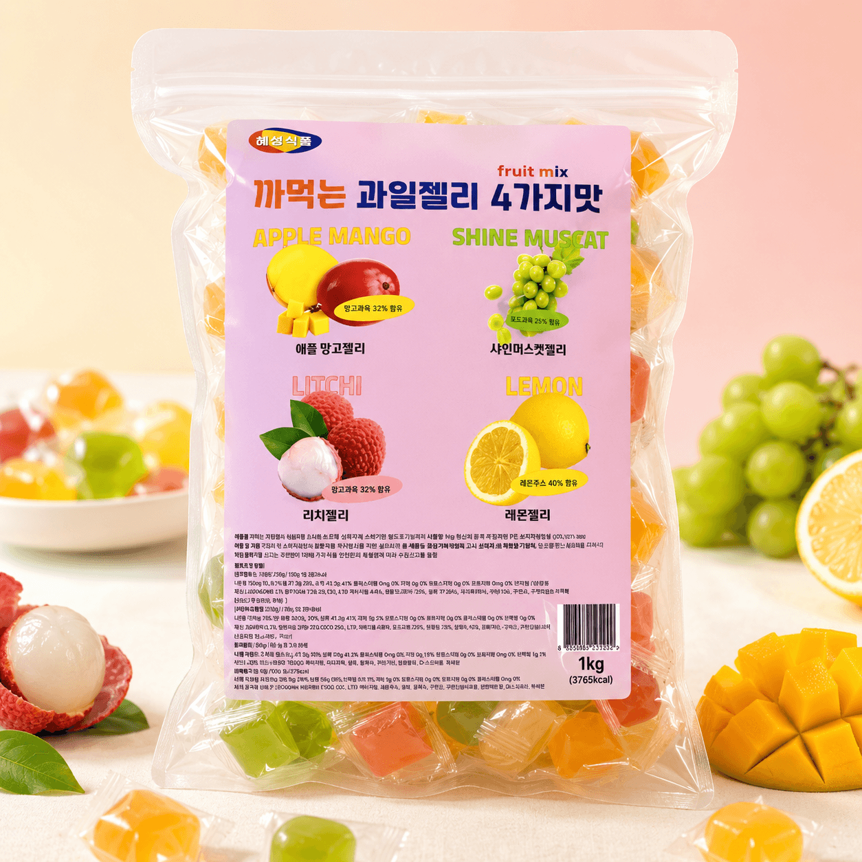 까먹는 과일젤리 4가지맛, 500g, 1개 핫딜